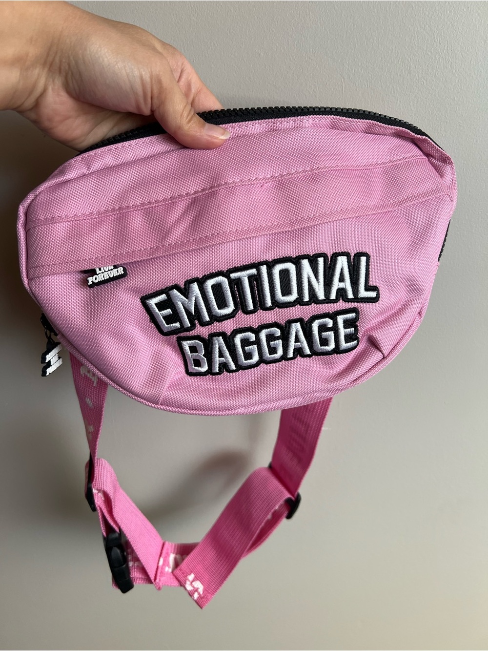 Y2K Emotional Baggage Pink Fanny Pack Waist Bag Crossbody Belt Bag Novelty